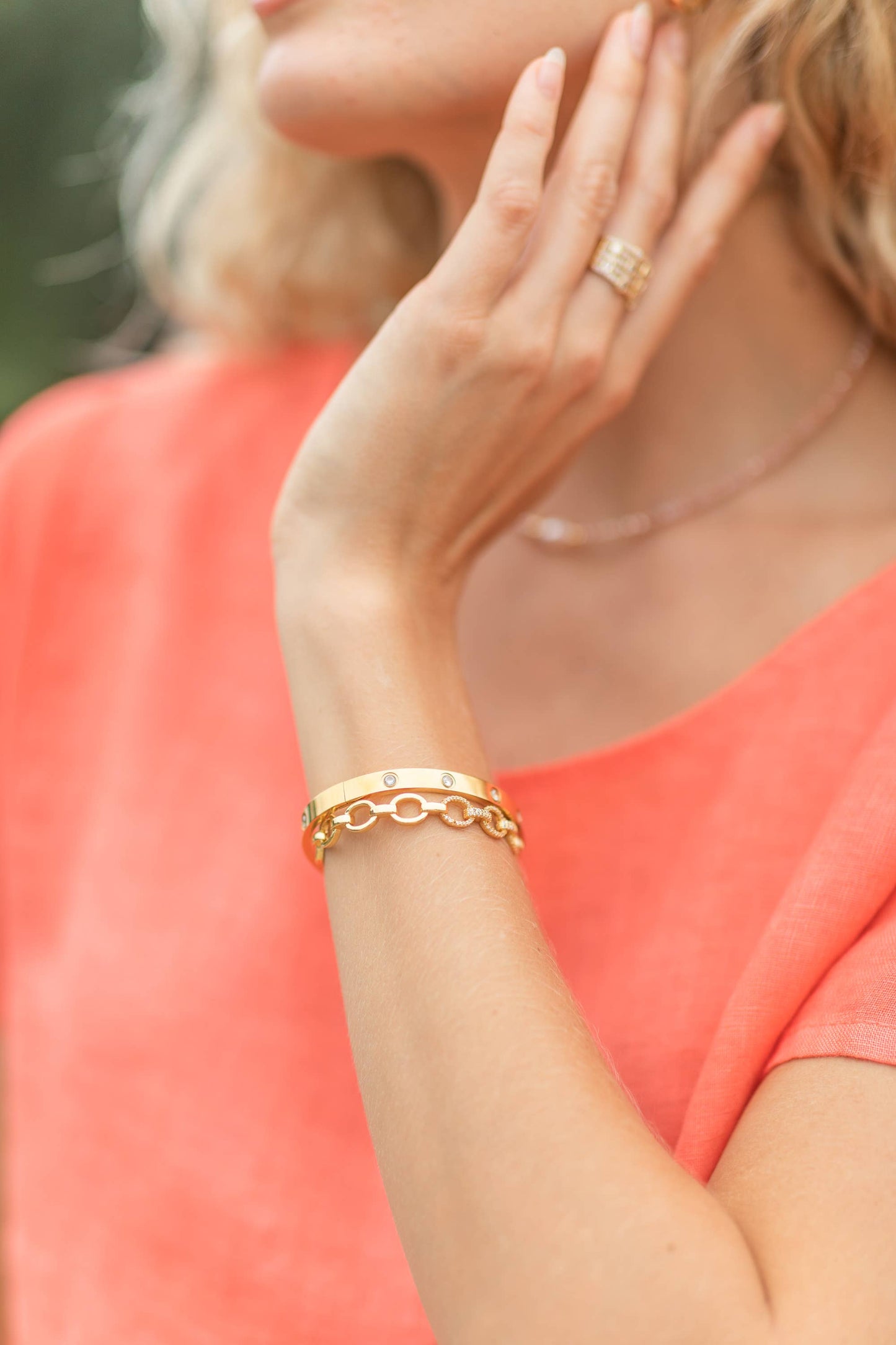 Hinged Stone Bracelet