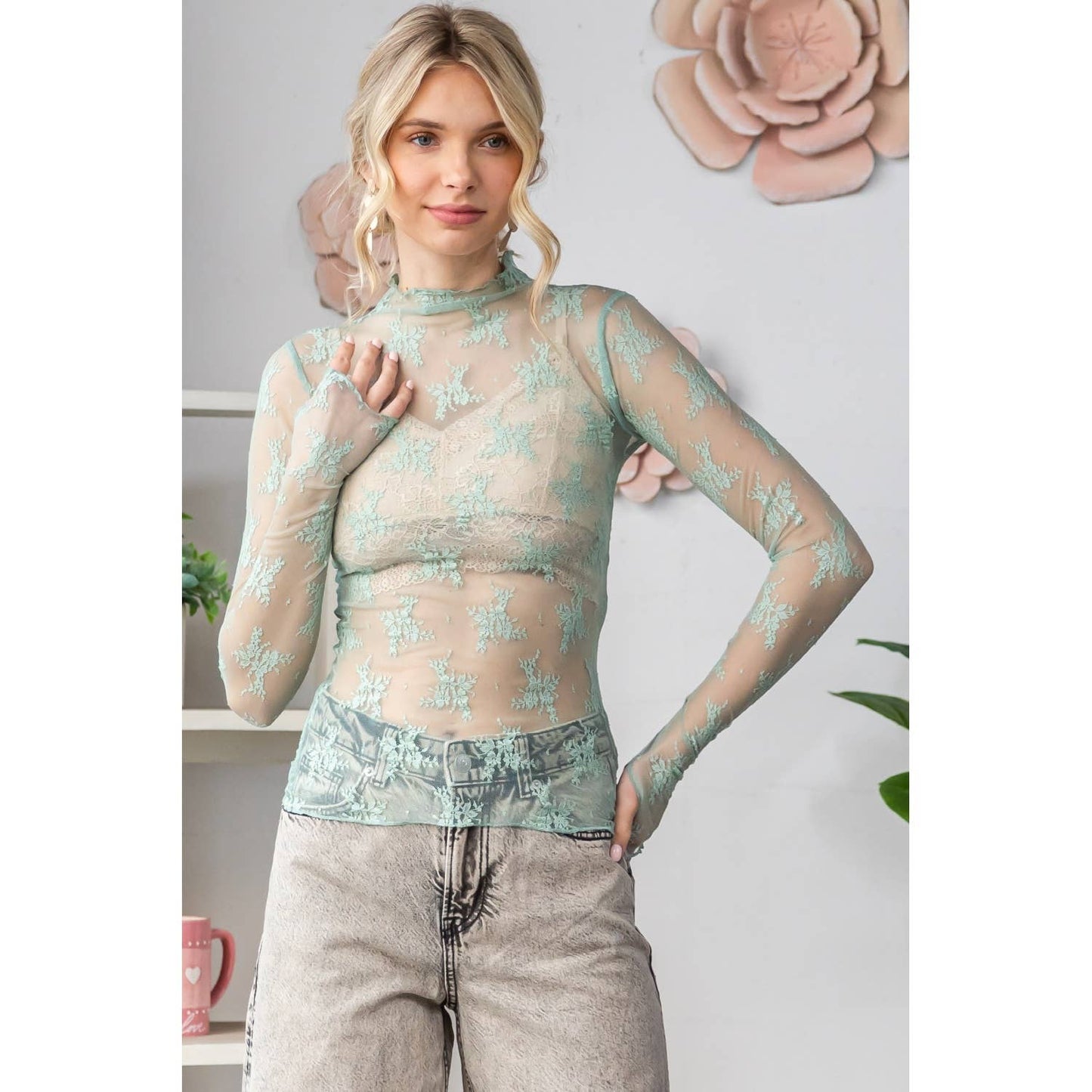 Lovely in Lace Long Sleeve Top