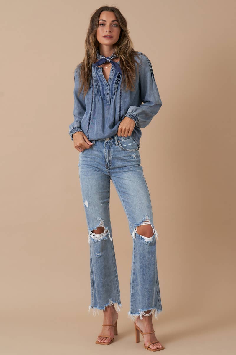 Flower Power Denim Flare Jean