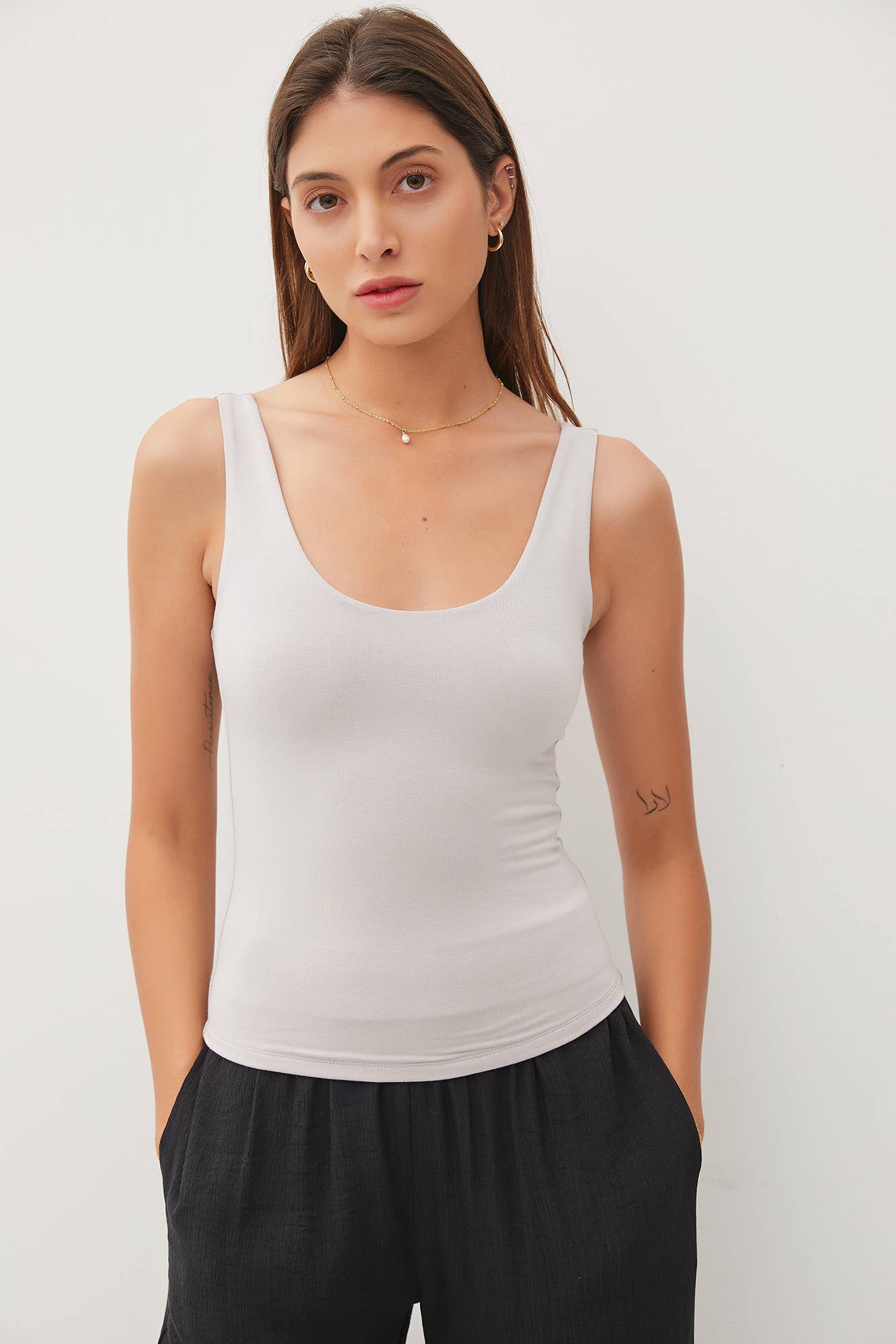 Scoop Neck Double Lined Tank