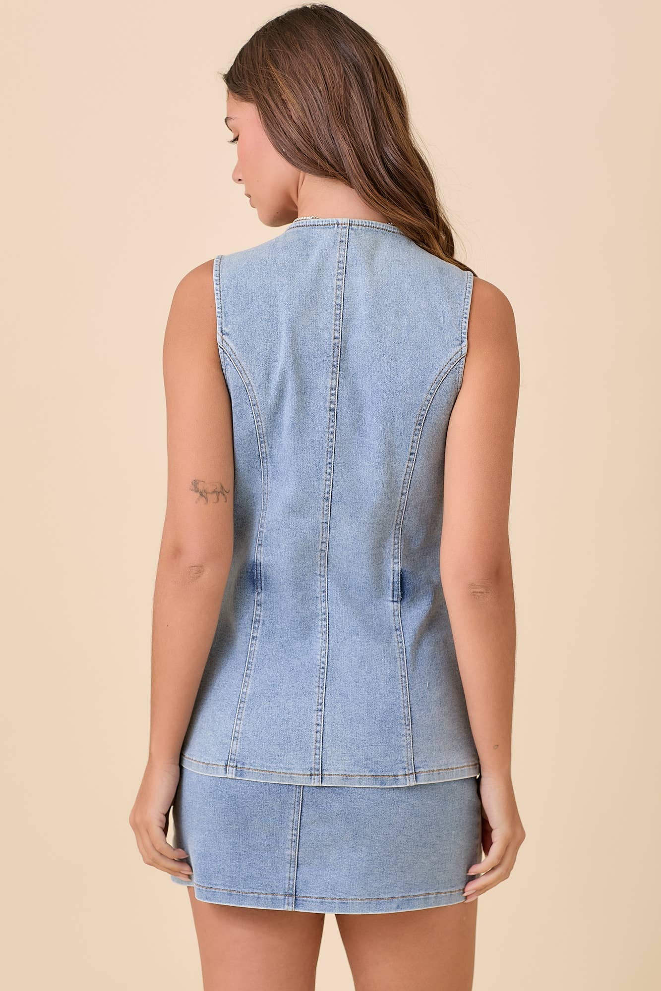 All Tied Up Denim Snap Top