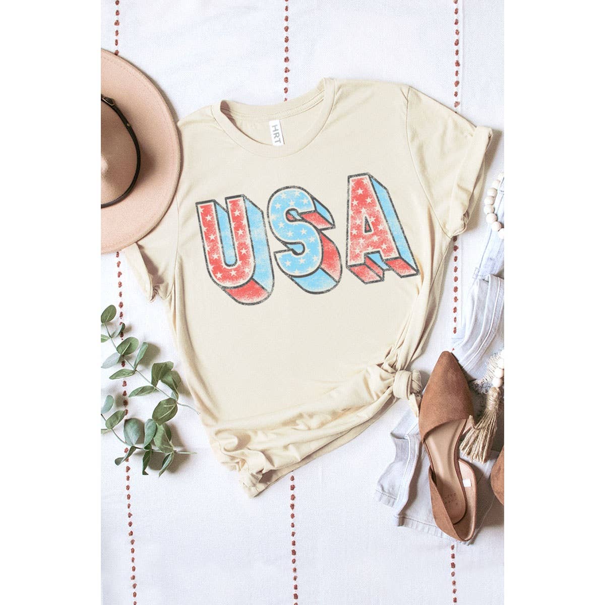 USA Block Letter Tee