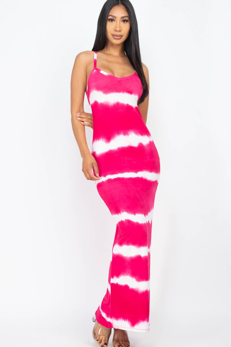 Tie-Dye Printed Maxi Dress