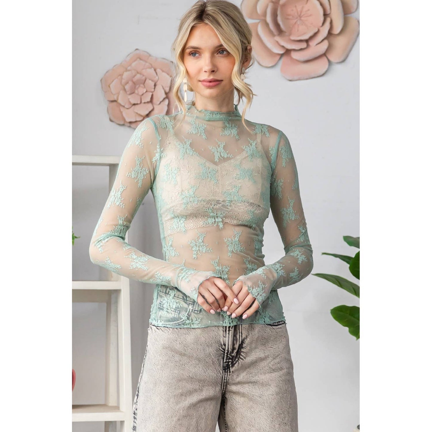 Lovely in Lace Long Sleeve Top
