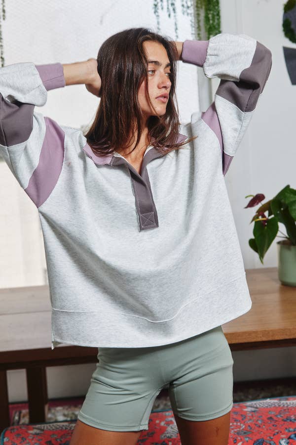 Oversized Colorblock Top