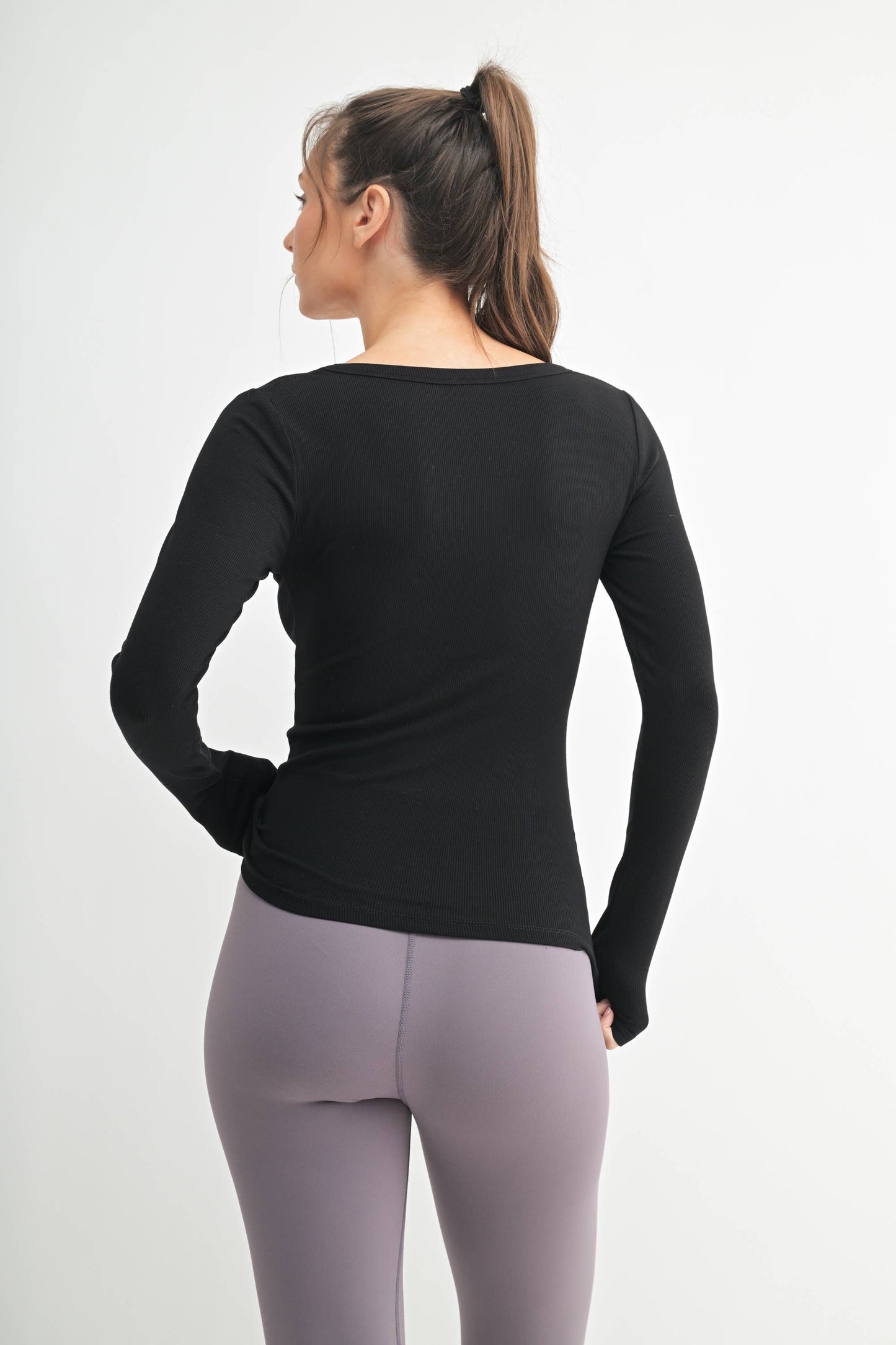 Basic Babe Fall Scoop Neck Ribbed Top