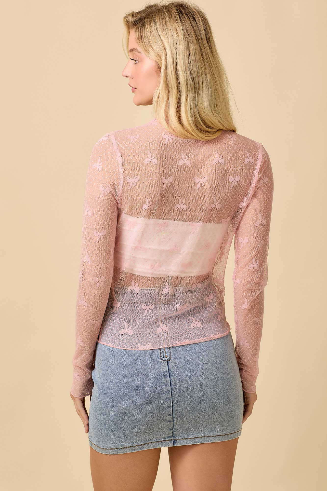 Bows & Lace Mesh Top