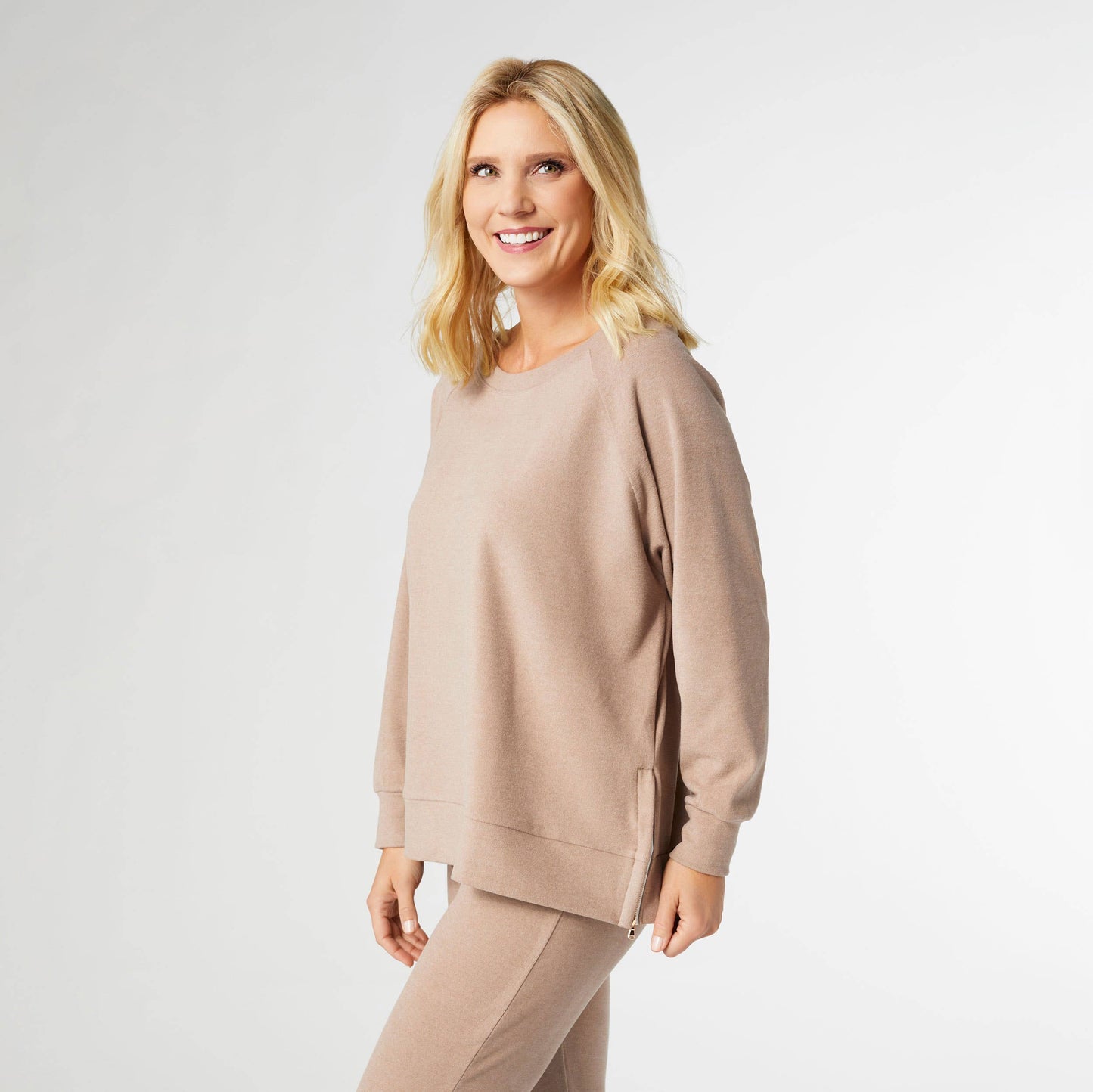 Weekend Brushed Side Zip Raglan Sleeve
