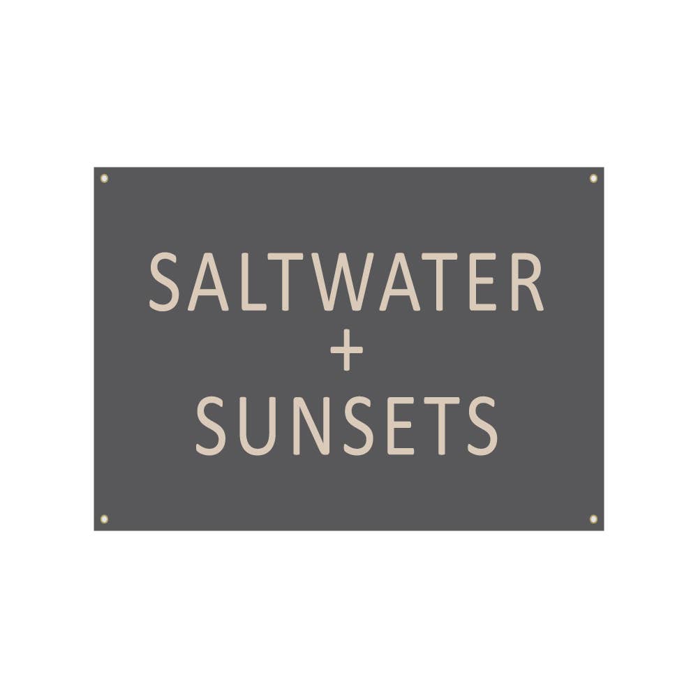 Saltwater and Sunsets, wall canvas flag