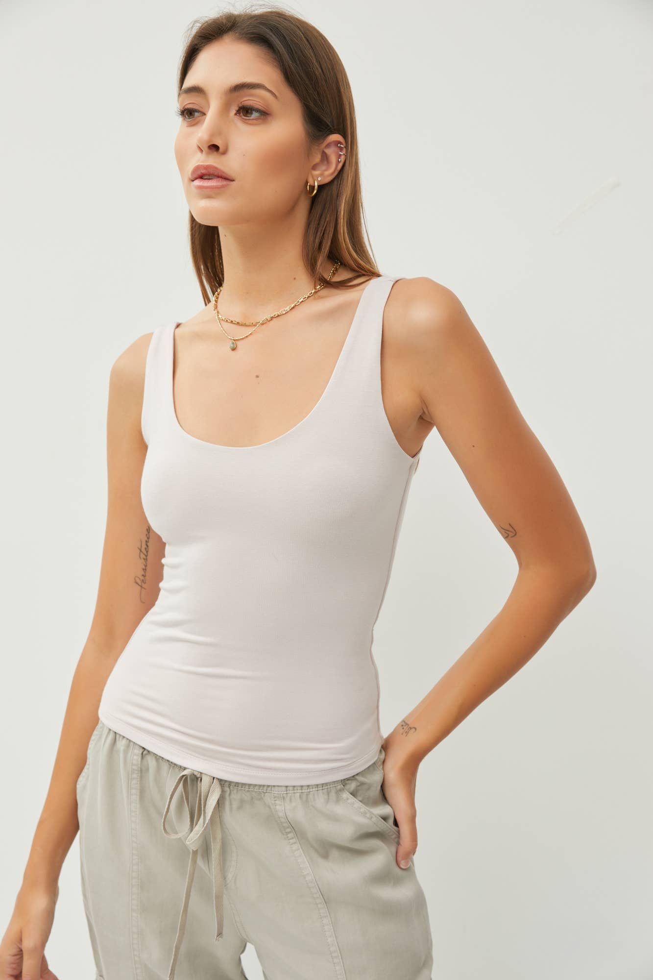 Scoop Neck Double Lined Tank