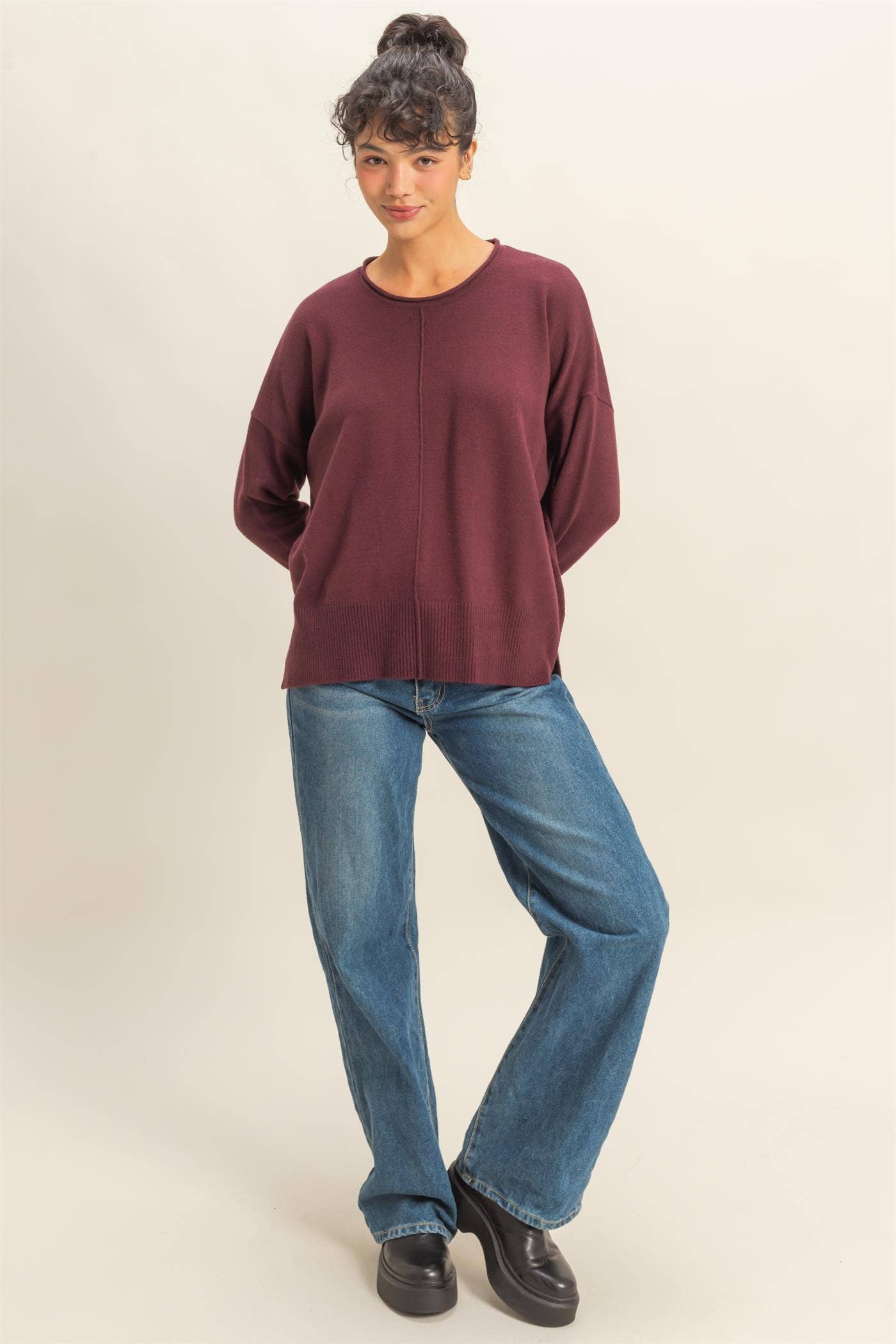 Winter Vibes Center Seam Sweater