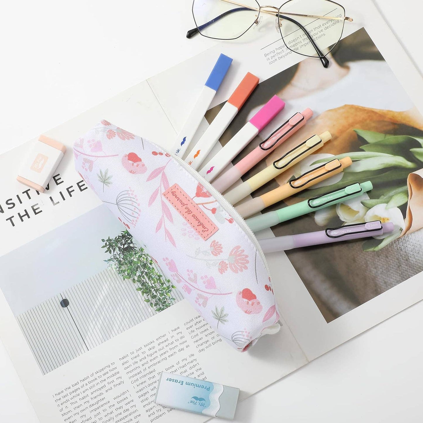 Pencil Case Pink Floral