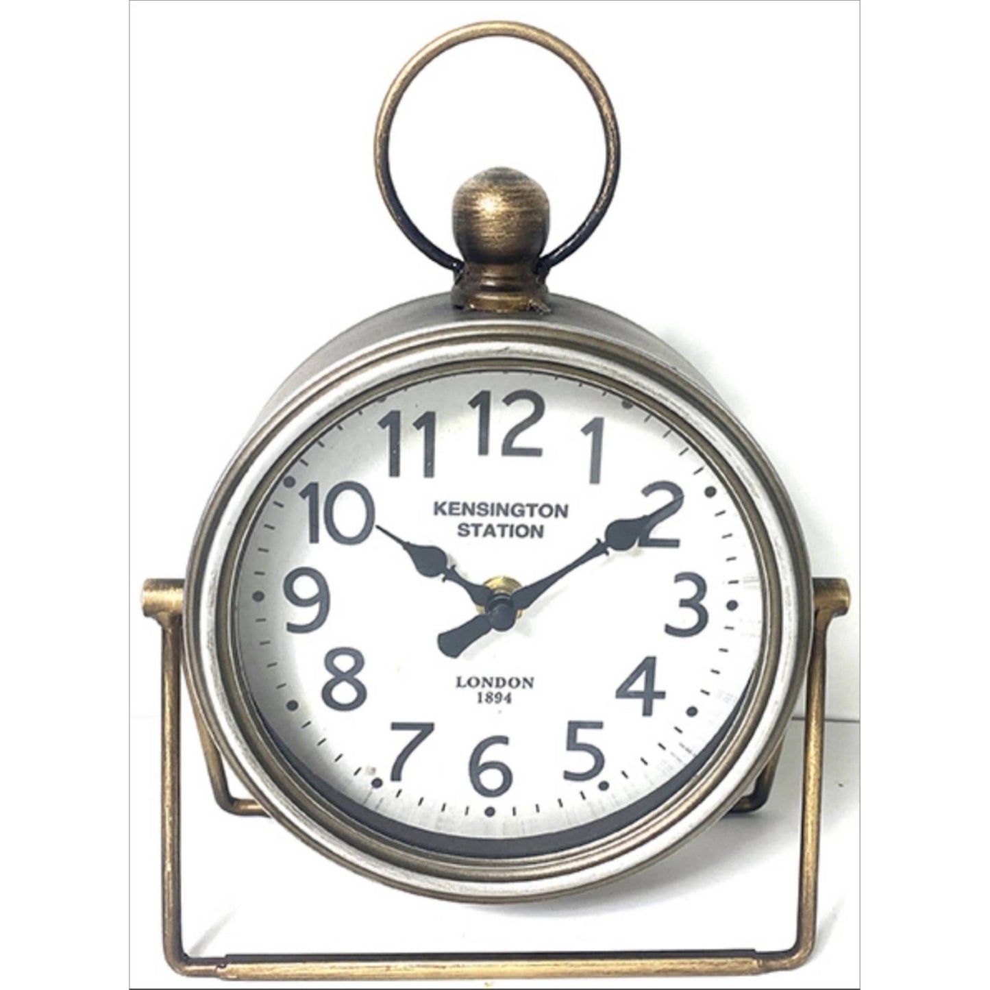 Metal Table Clock With Hook