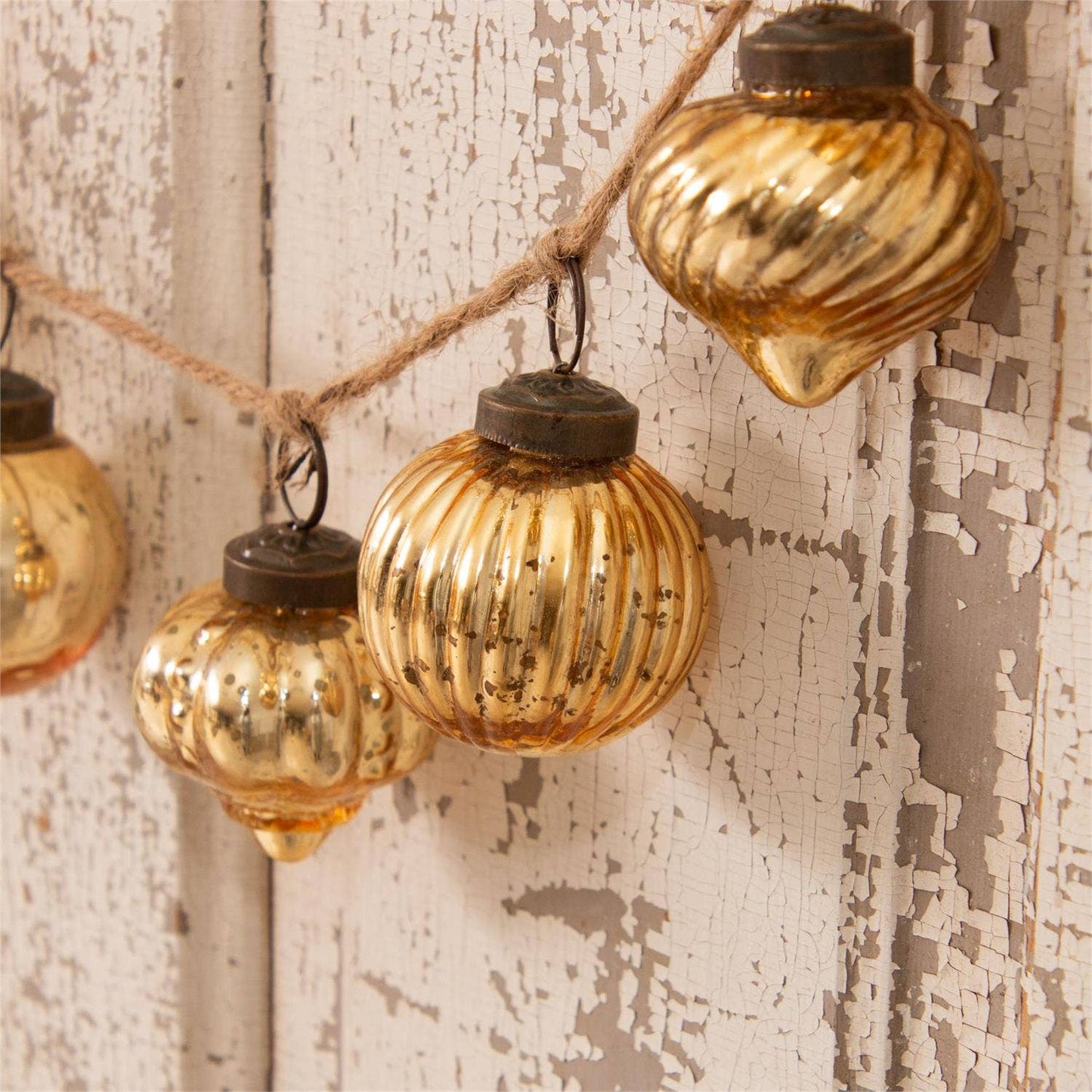 Garland - Gold Mercury Glass Ornaments (PC)
