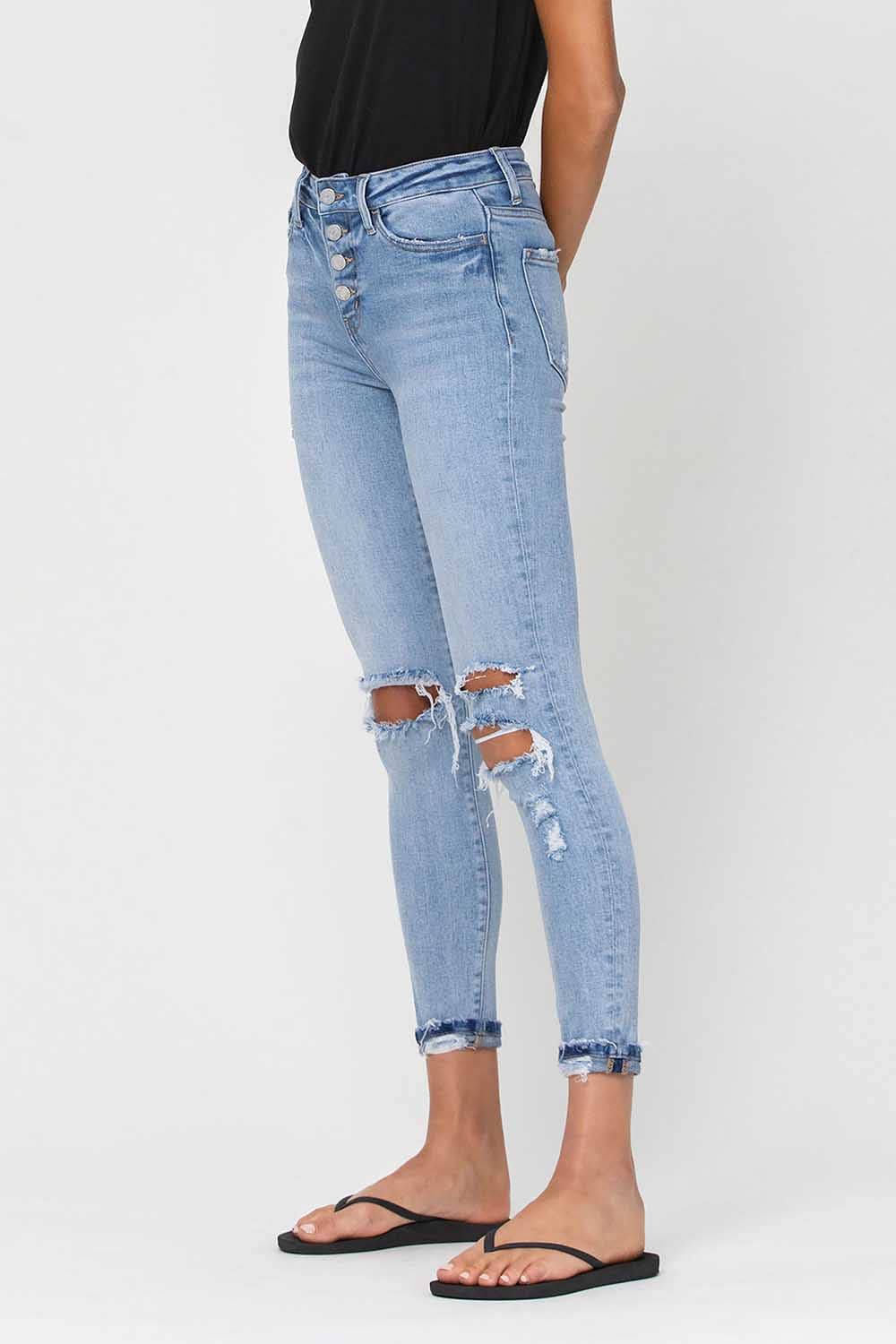 Haylie High Rise Distress Skinny
