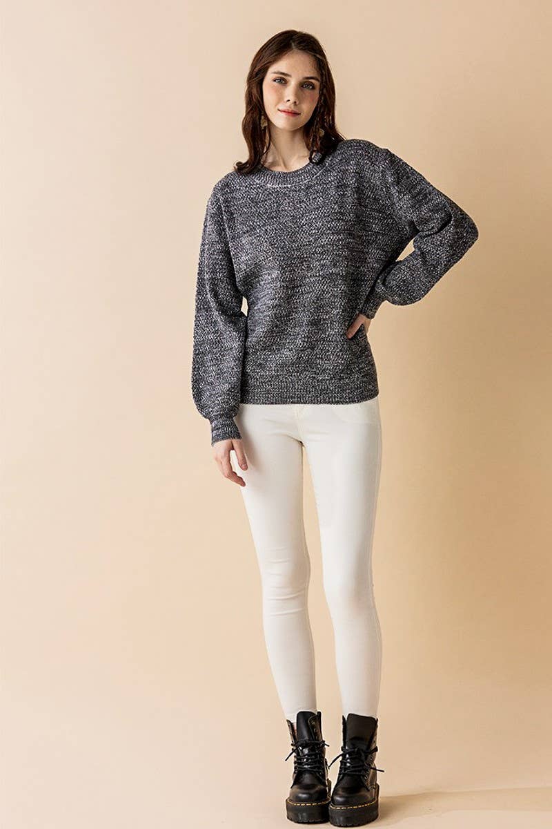Falling for you Balloon Sleeve Sweater