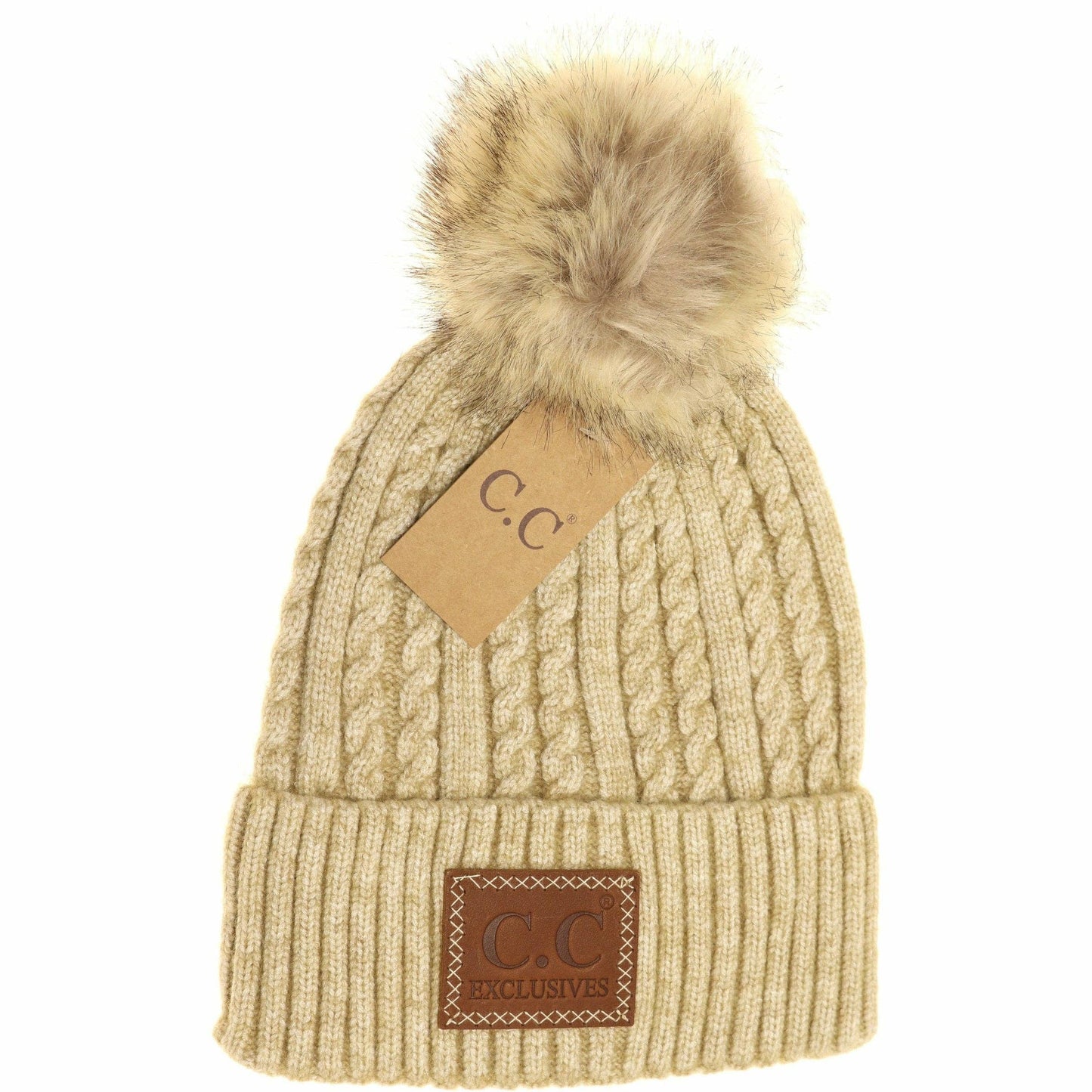 Double Braided CC Pom Beanie