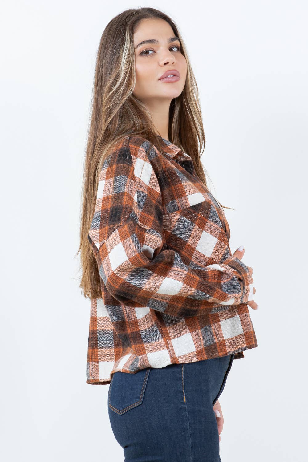 Darla Plaid Crop Shacket