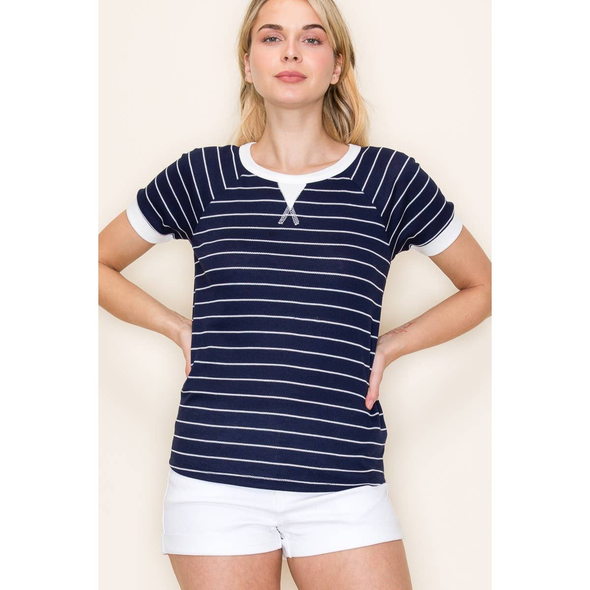 Ocean Waves Striped Top