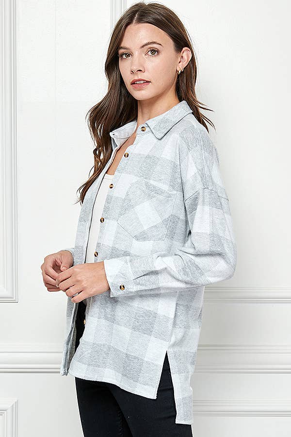 Plaid Vibes Knit Shirt