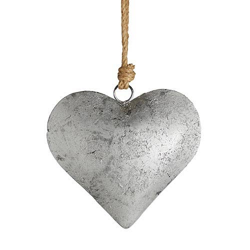 Large Silver Antique Heart