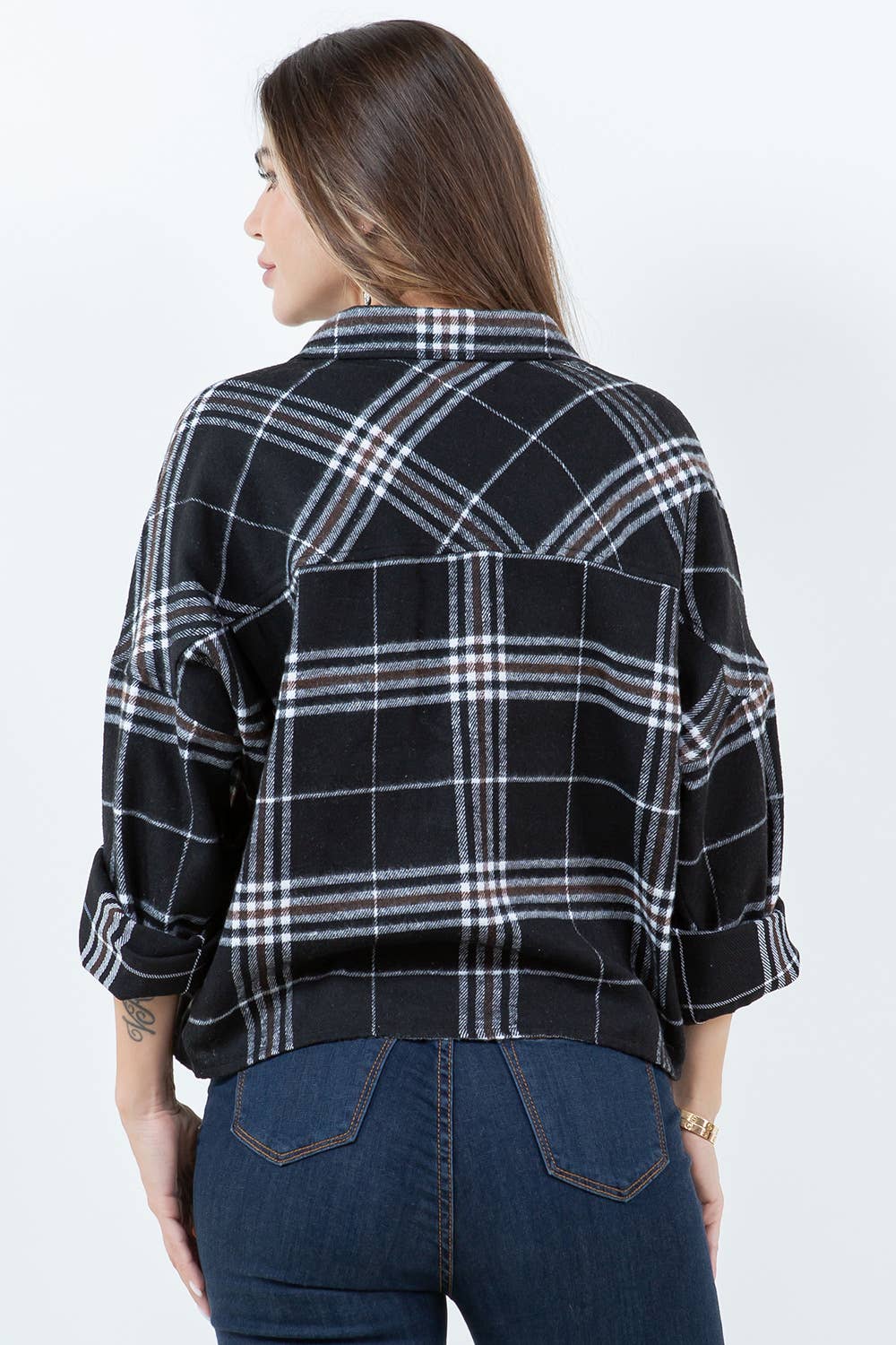 Darla Plaid Crop Shacket