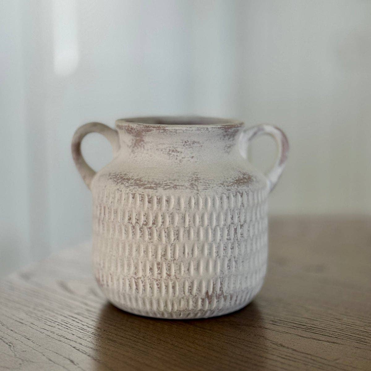 White Double Handled Urn