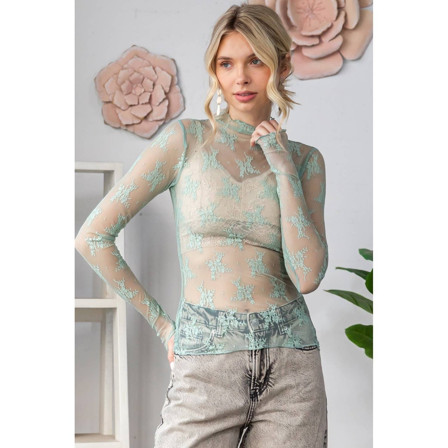 Lovely in Lace Long Sleeve Top