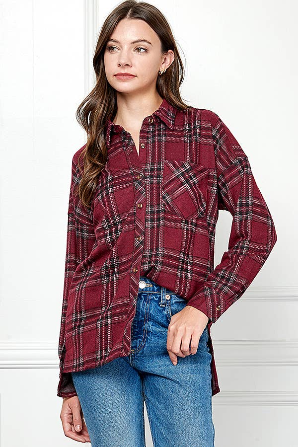 Plaid Vibes Knit Shirt