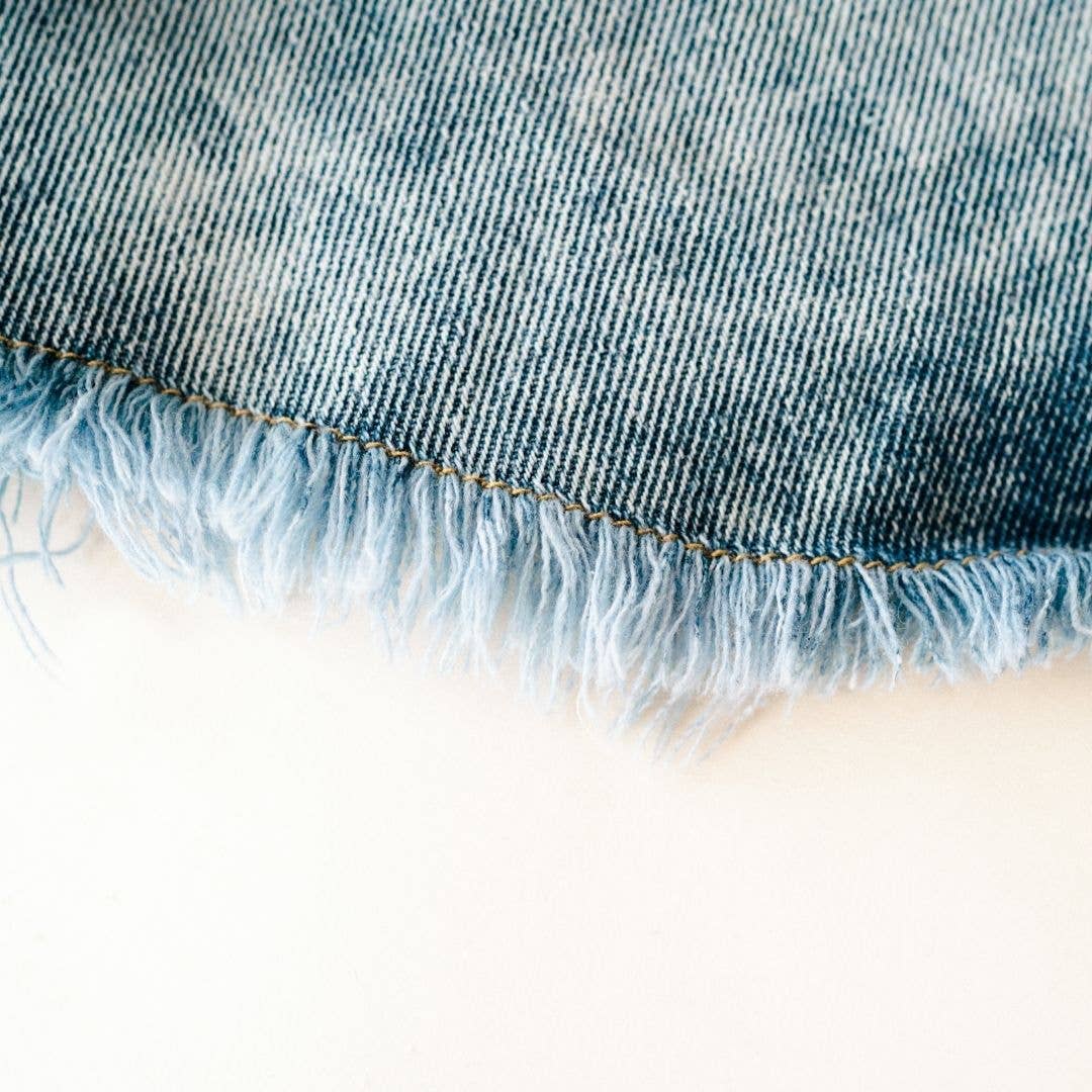 Blue Raw Hem Denim Jacket