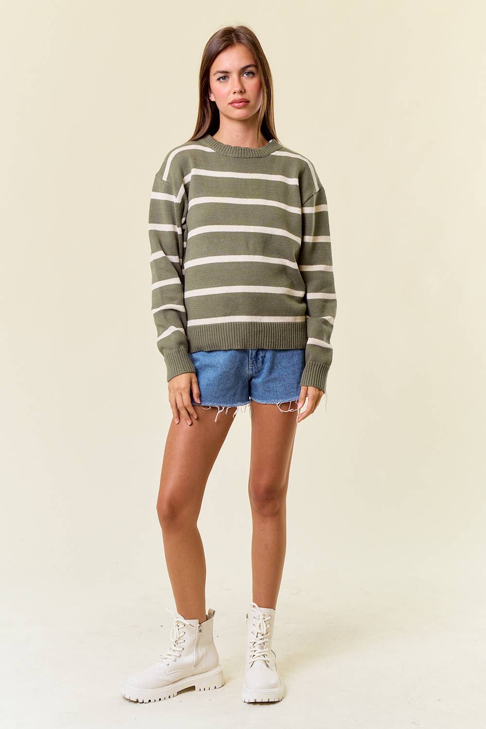 Stripe me Up Scallop Sweater