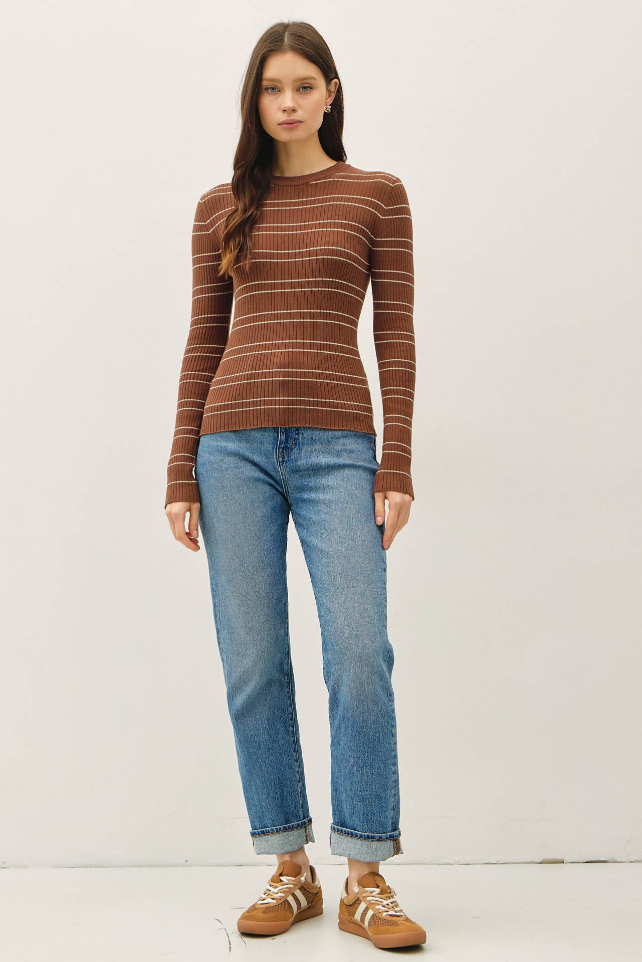 Basic Babe Striped Sweater Top