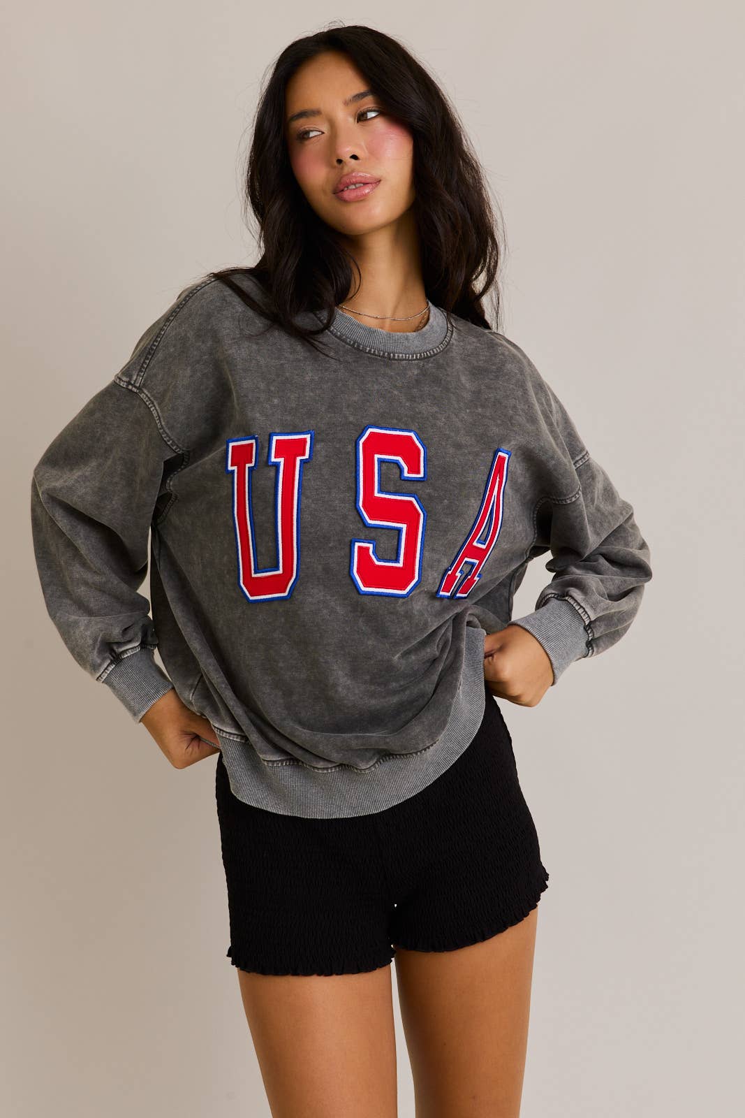 USA Acid Washed Crew
