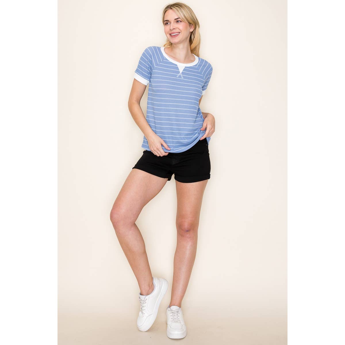 Ocean Waves Striped Top