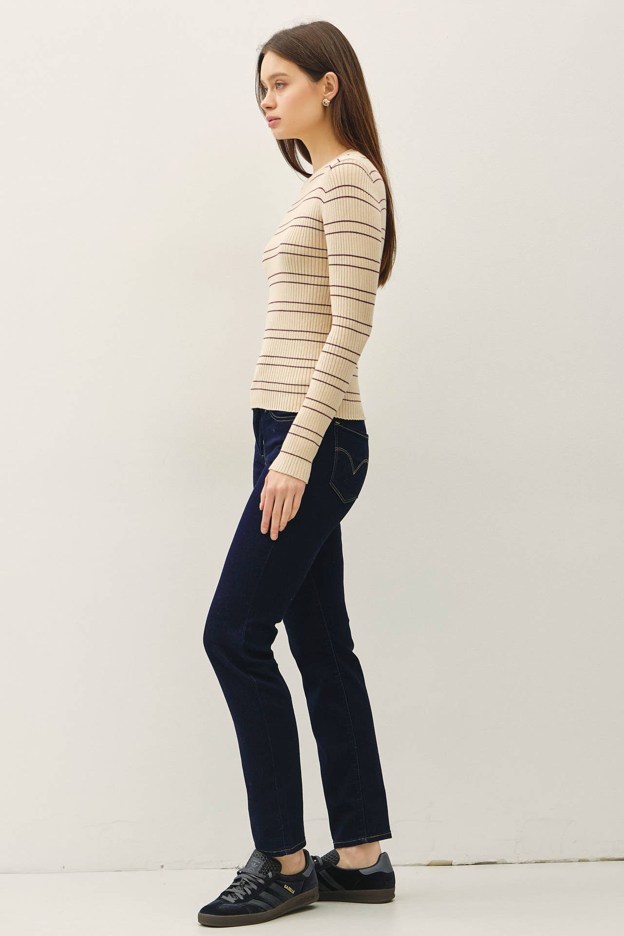 Basic Babe Striped Sweater Top