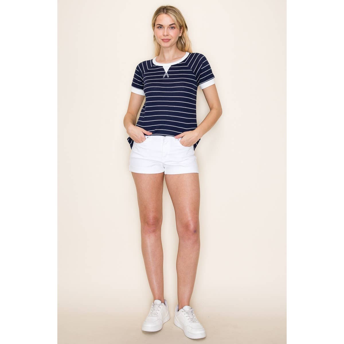 Ocean Waves Striped Top