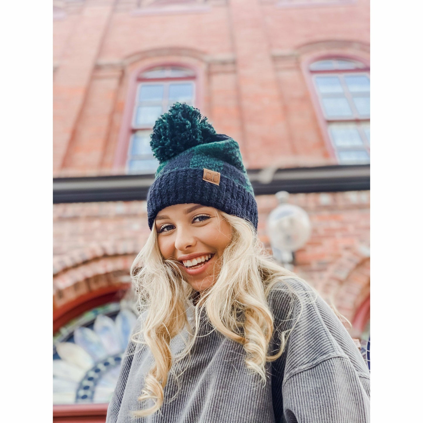 Fleece Buffalo Print CC Beanie