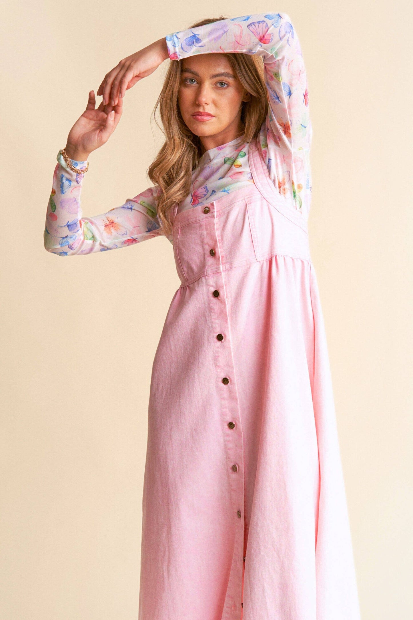Floral Festival Denim Dress