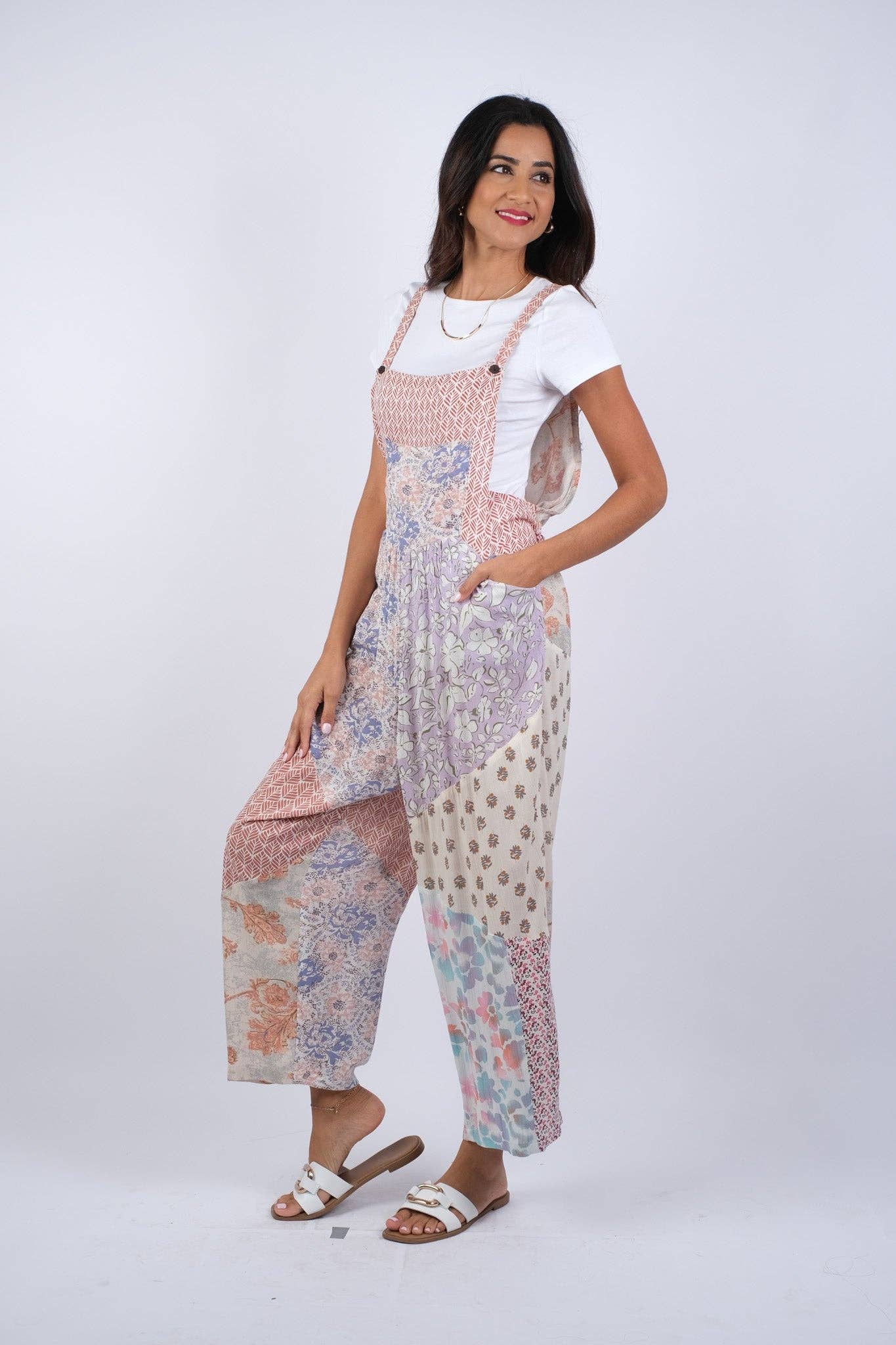 Rosy Mosaic Overalls