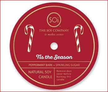 Candy Cane Holiday Candle