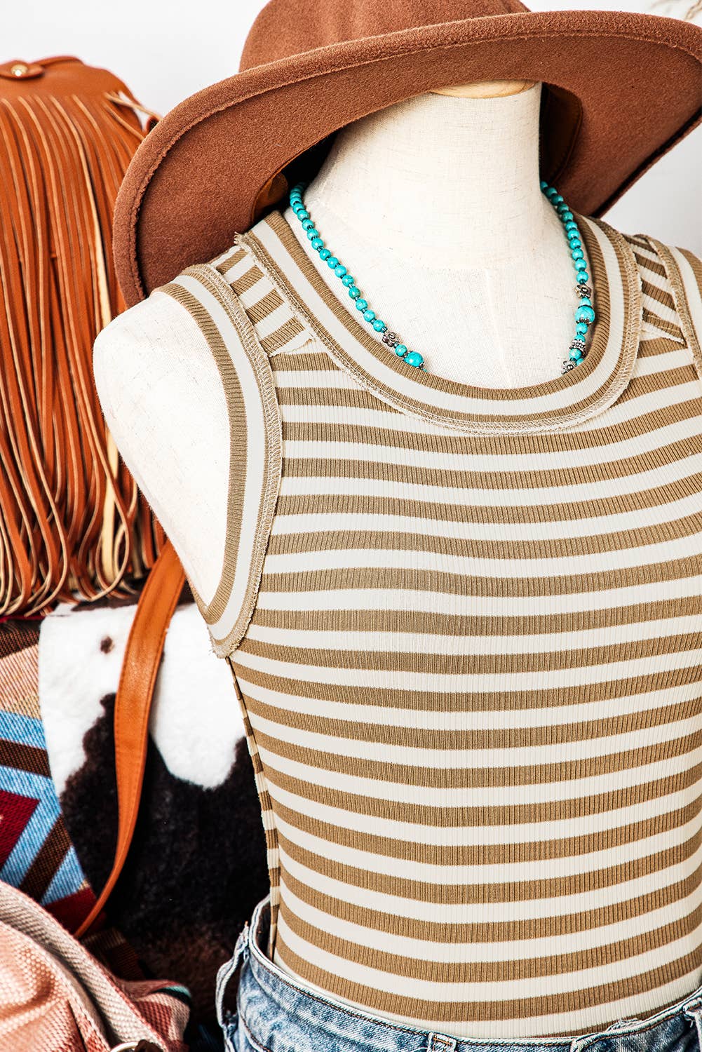 Nutella Stripe Baby Rib Tank