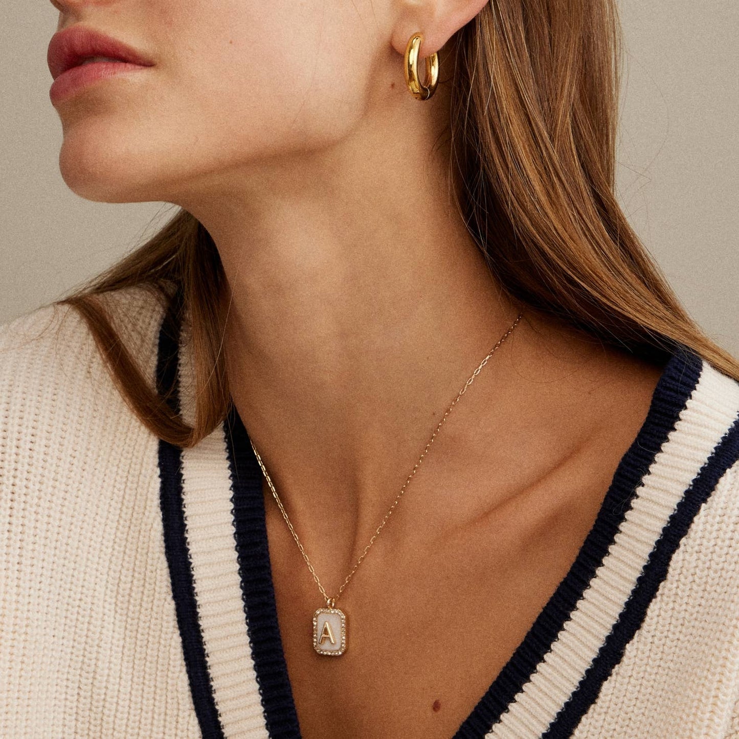 Initial Shell Charm Necklace