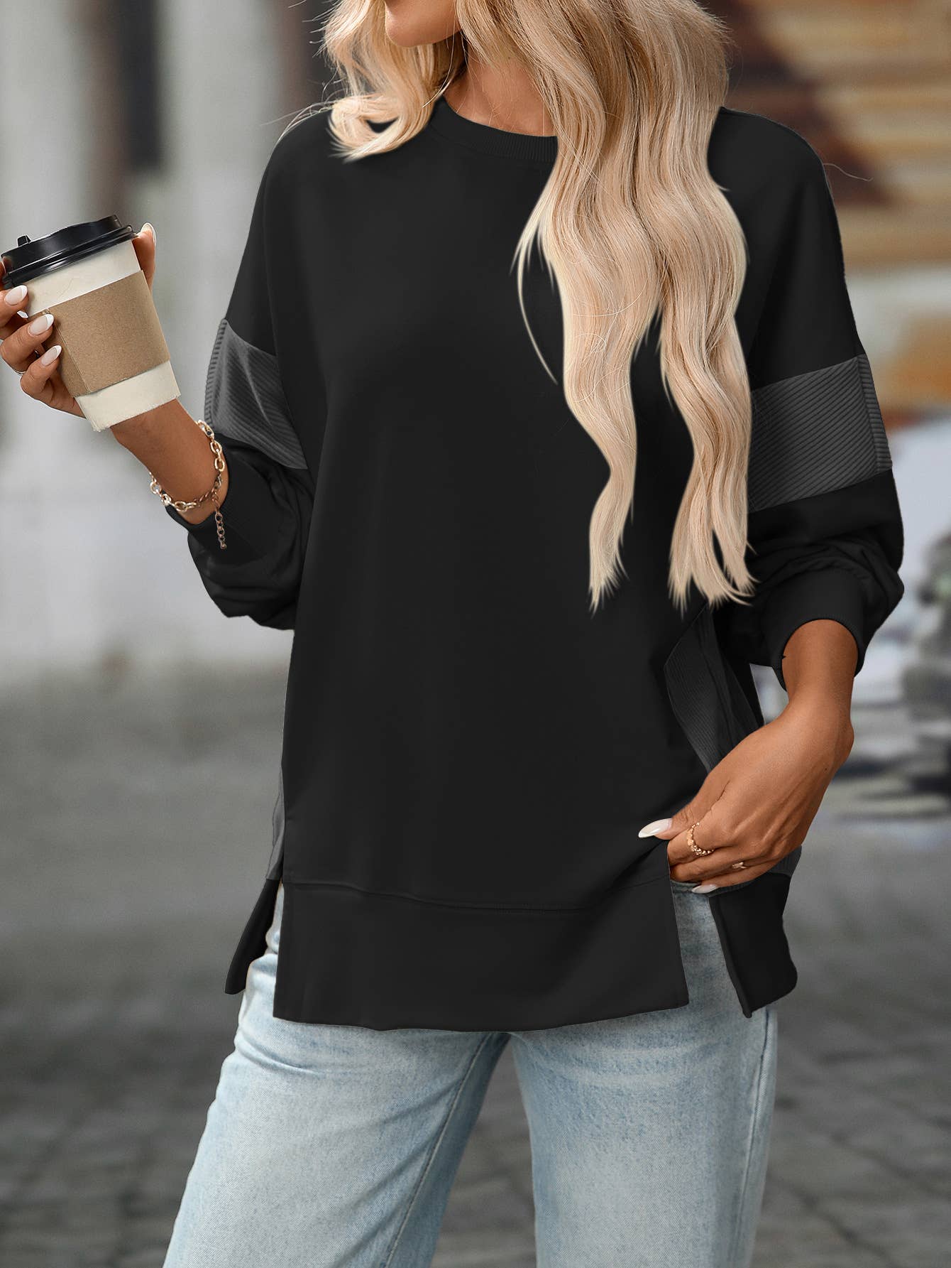 Night on the Town Side Slit Pullover