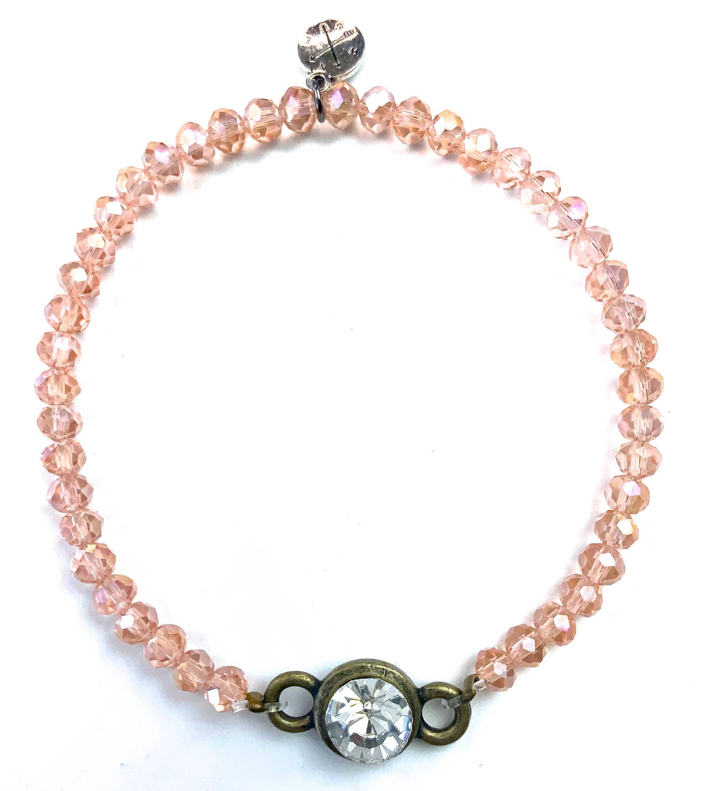 BR-Glass Beaded Bracelet -Rose