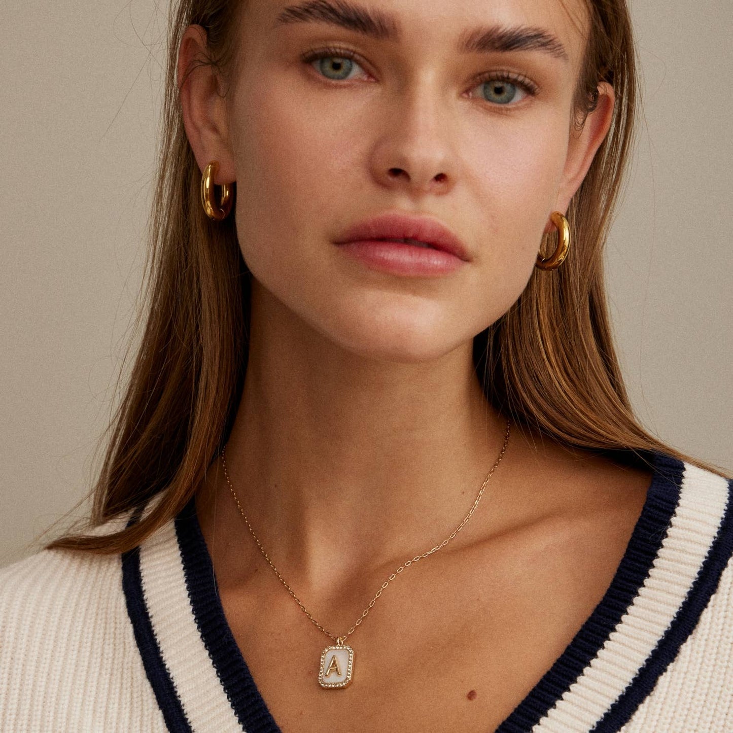 Initial Shell Charm Necklace