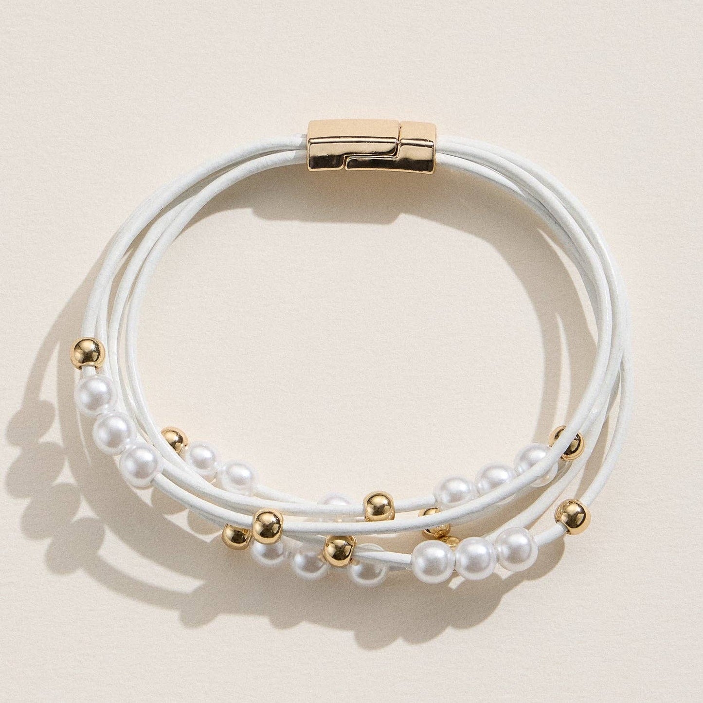 Multi-Strand Bracelet with Faux Freshwater Pearls