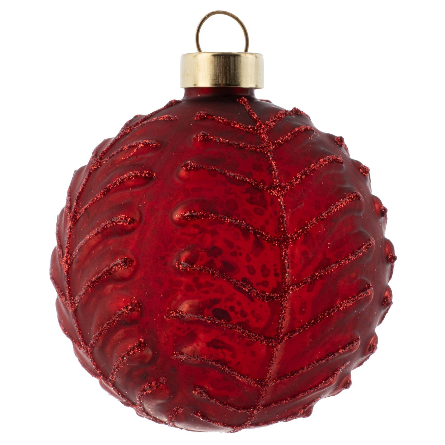 Glittery Garnet Mercury Glass Ornament