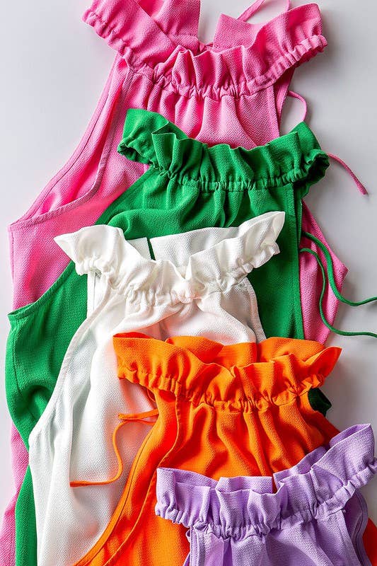 Ruffle Mock Neck Tank
