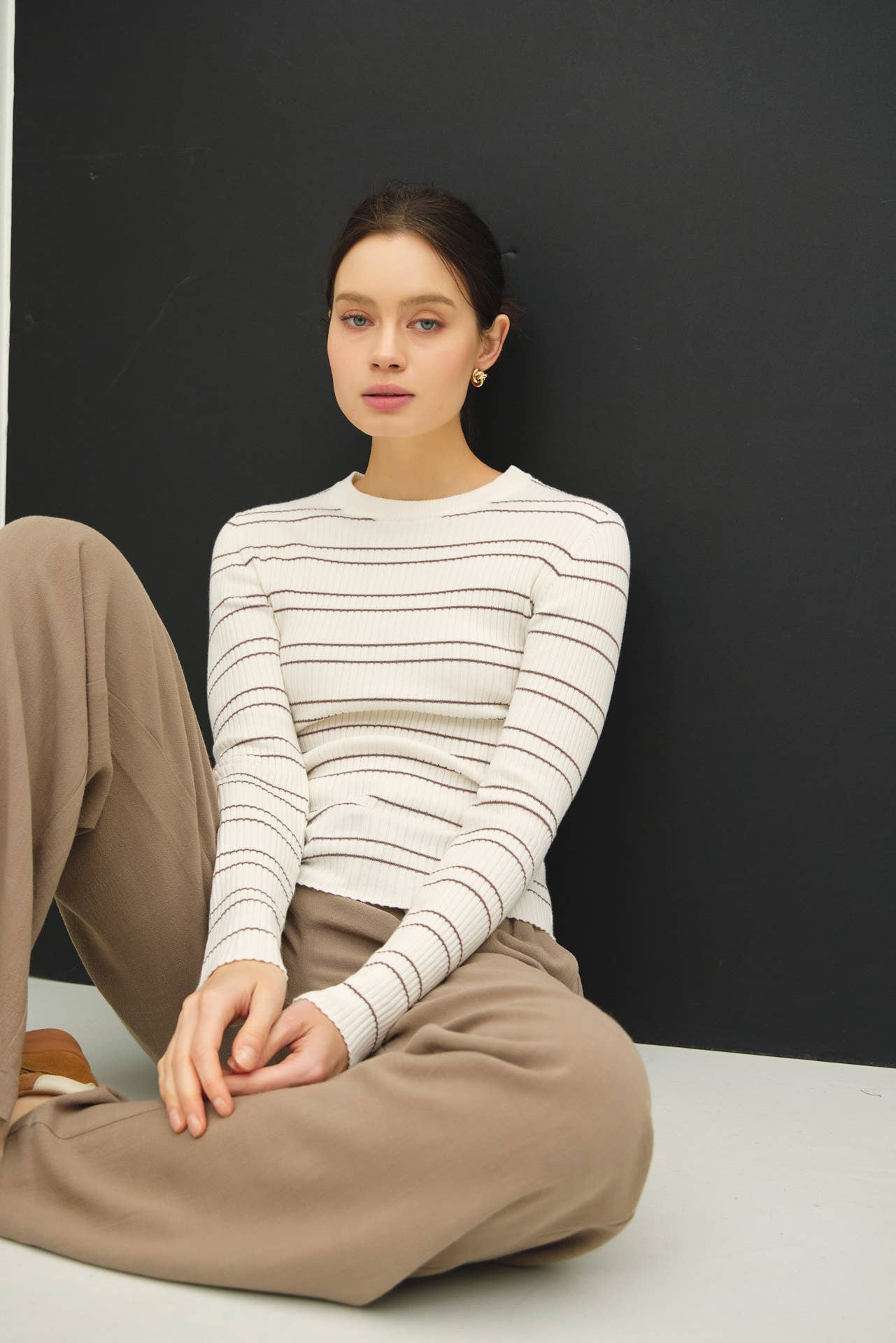 Basic Babe Striped Sweater Top