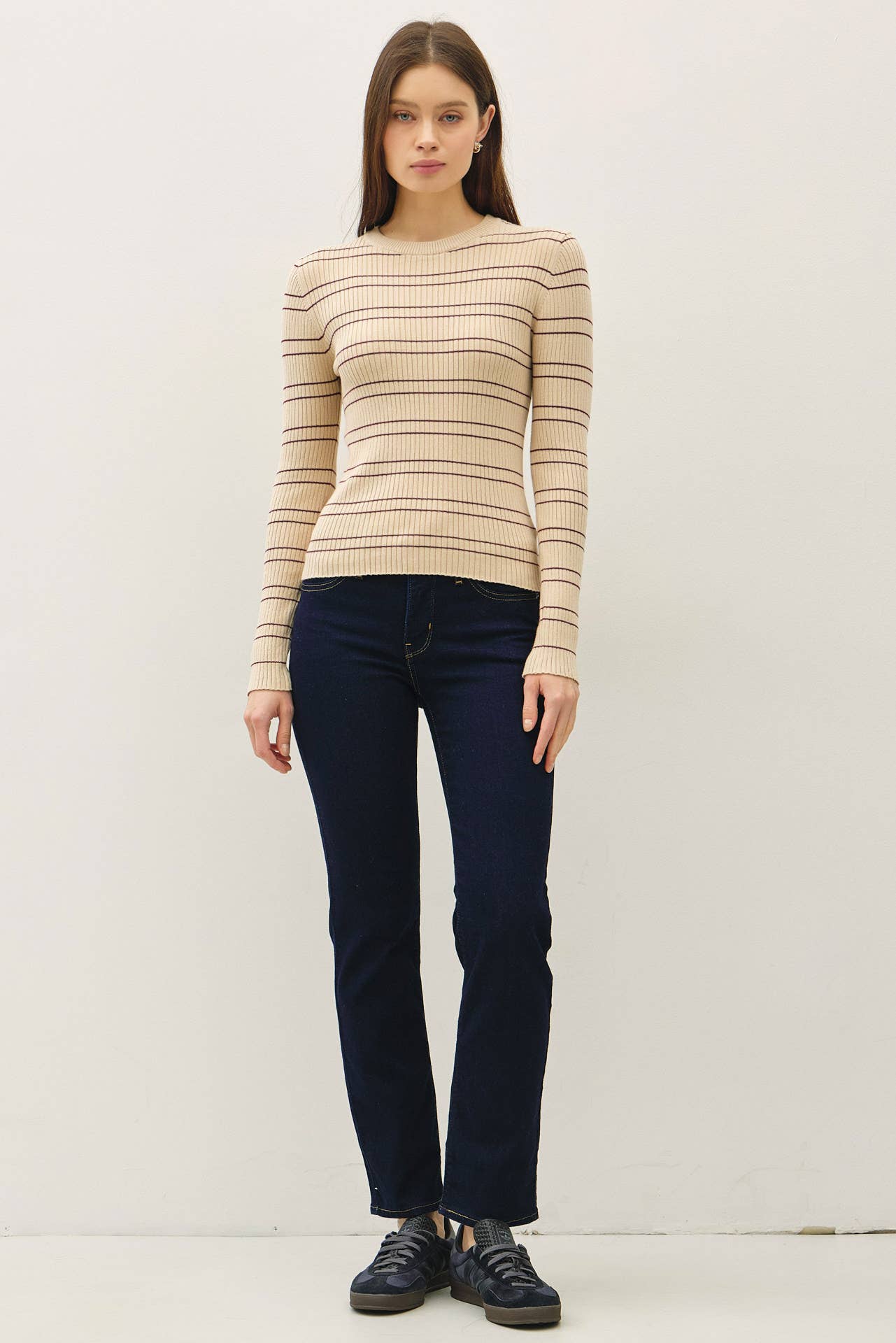 Basic Babe Striped Sweater Top